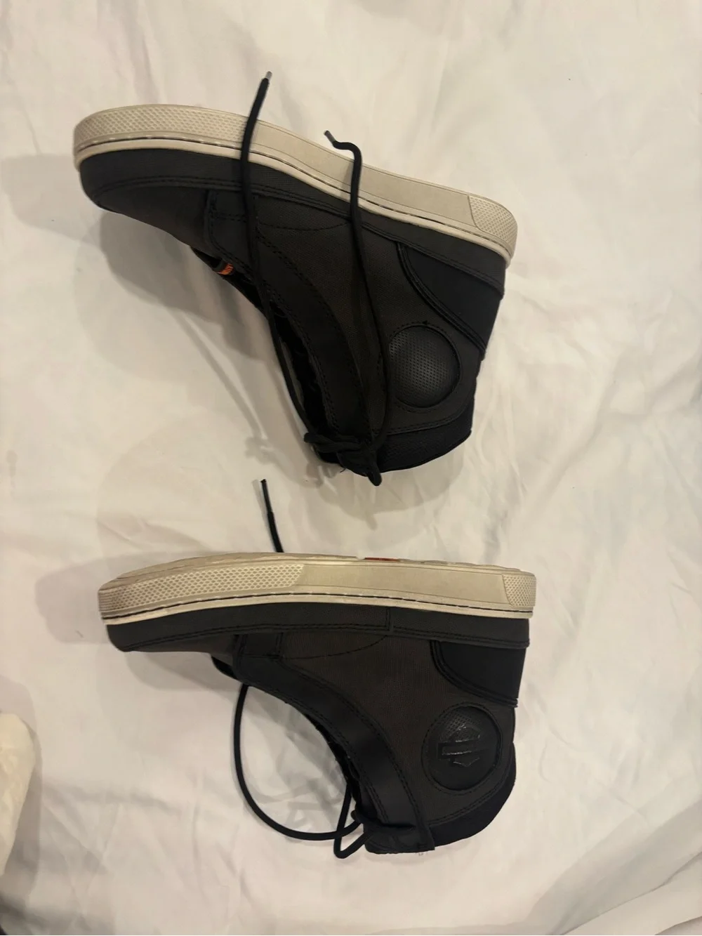 Harley-Davidson Black High-Top Waterproof Boots with Cream Soles